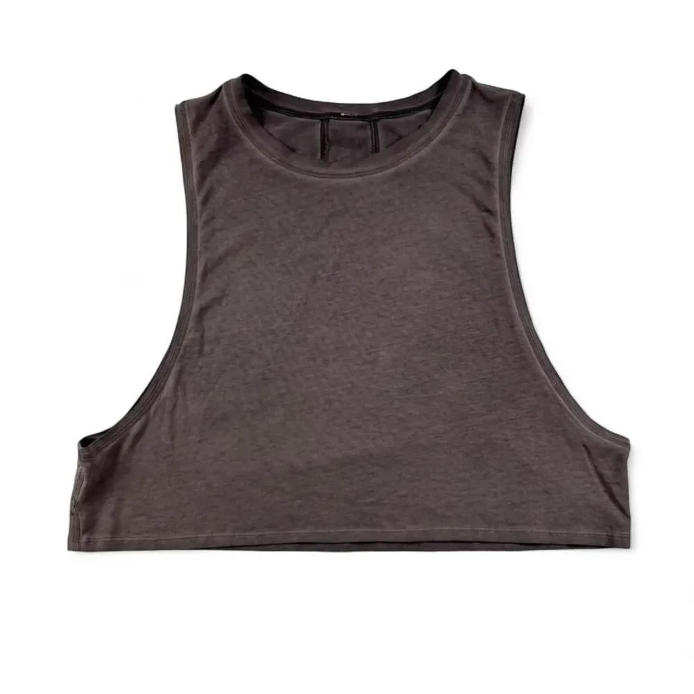 Lululemon Grey Cropped Tank Top Size 10 | Athletic Workout
